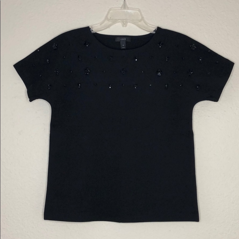 JCrew Jeweled Knit Top